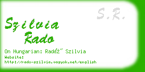 szilvia rado business card